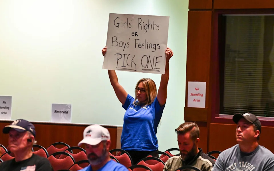 Families in the Loudoun County Public Schools have clashed over policies accommodating trans students since 2021, when a student was accused of sexually assaulting girls at two different schools. The student was later convicted, spent time in a treatment facility and put on supervised probation in 2024. (Ricky Carioti/The Washington Post via Getty Images)