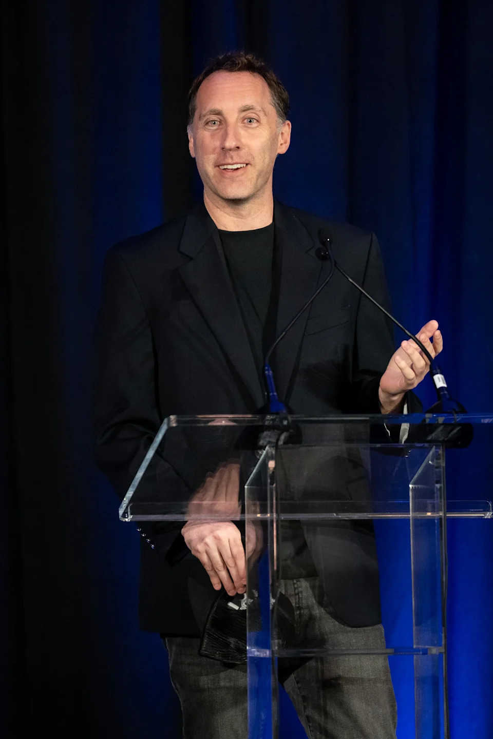 President and CEO of The Boring Co. Steve Davis speaks during a press conference announcing the Music City Loop tunnel project at the Hilton BNA Hotel in Nashville, Tenn., Monday, July 28, 2025. Elon Musk's The Boring Company plans to build the high-speed tunnel from Nashville International Airport to downtown.