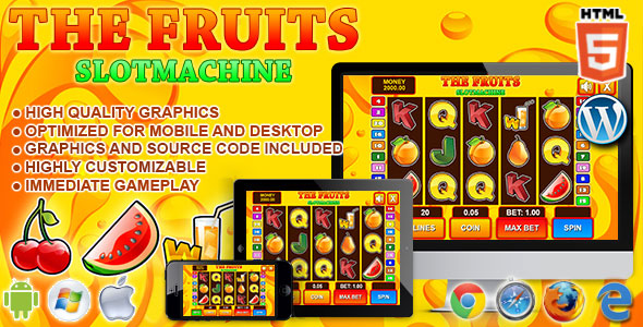 Slot Machine The Fruits - HTML5 Casino Game Slot Machine The Fruits - HTML5 Casino Game