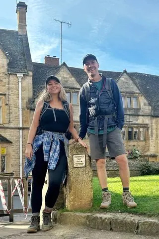 Rachel Miller Rachel Miller (left) and husband Ben (right) hiking the Cotswald Way.