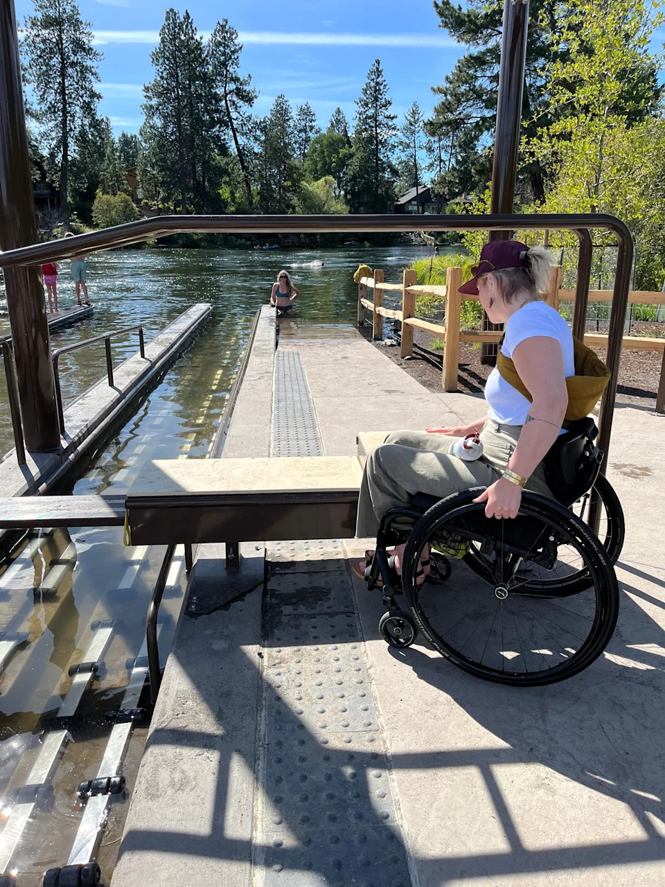 A wheelchair accessible boat ramp was recently opened in Bend with funding from Waterway Access Grants.