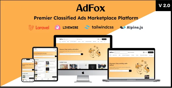 AdFox - Dual-Experience Classified Ads with App-Like Feel on Mobile & Web Interface v2.0