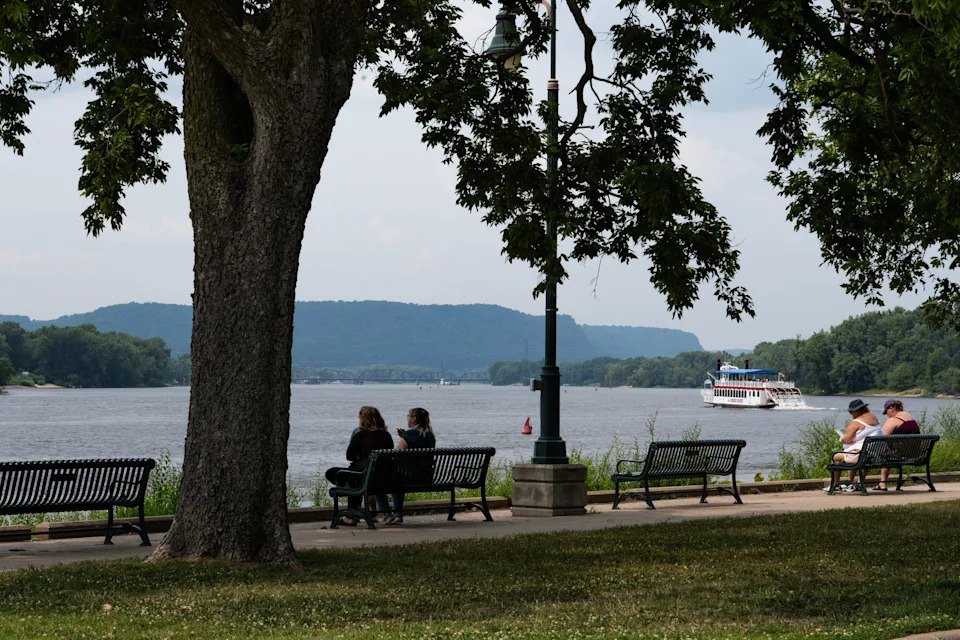 The Mississippi River seen from the Riverside Park in La Crosse on the afternoon of Aug. 4, 2025.