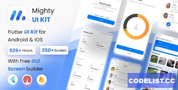 MightyUIKit v3.5 - Flutter 2.0 UI Kit with Screen Builder