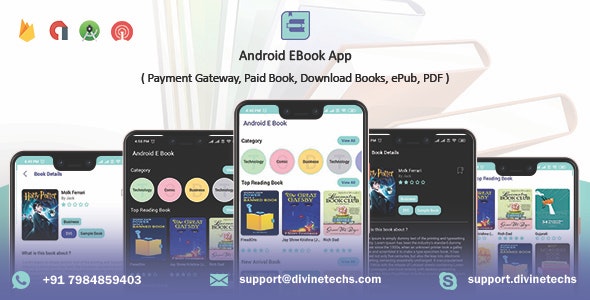 Android EBook App v1.8 - (Books App, PDF, ePub, Download Books, Paid book, payment gateway) + admin panel Android EBook App v1.8 - (Books App, PDF, ePub, Download Books, Paid book, payment gateway) + admin panel