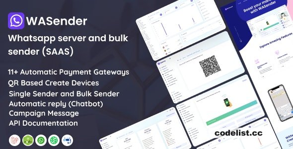 WASender v1.6.4 - Whatsapp server and bulk sender (SAAS)