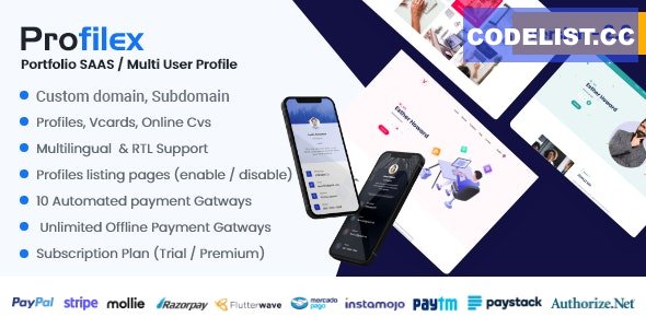 Profilex v2.2 - Portfolio Builder SAAS / Multi-User Profile (Multitenancy) - nulled