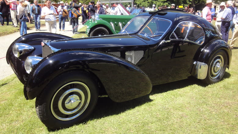 Ralph Lauren's black Bugatti Type 57 Atlantic at the Concorso d'eleganza Villa d'Este in Italy on 26 May 2013