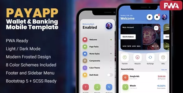 PayApp - Wallet & Banking PWA Mobile Template v1.3