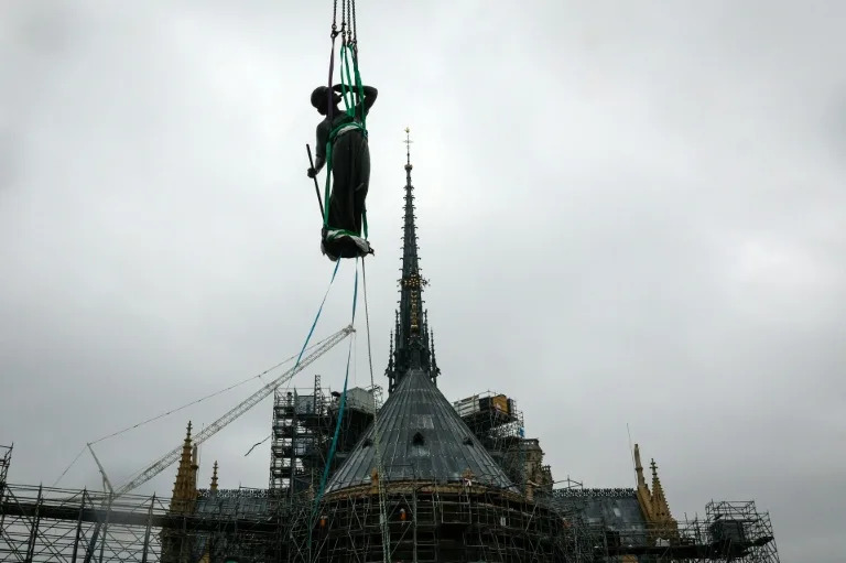 The statue had been removed only days before a 2019 devastating fire (GEOFFROY VAN DER HASSELT)