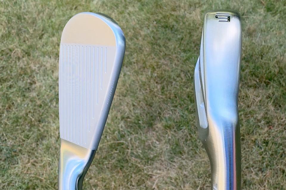 The TaylorMade P·7CB for 2024 has a thin sole, minimal offset and a thin topline. (David Dusek/Golfweek)