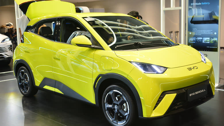 Byd seagull at Philippine Electric Vehicle Summit on October 26, 2024 in Pasay, Philippines. Philippine Electric Vehicle Summit is a car event held annually in Philippines.