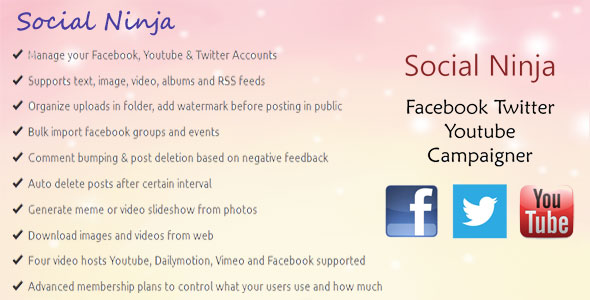 Social Ninja - Facebook Twitter Youtube Campaigner Social Ninja - Facebook Twitter Youtube Campaigner