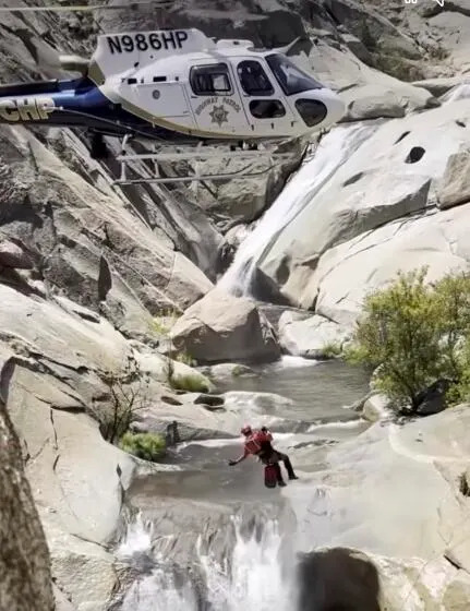 Long Beach man trapped behind California waterfall for 2 days is rescued alive and well, officials say