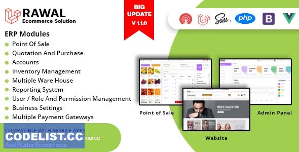 Rawal v1.1.6 - All in One Laravel Ecommerce Solution with POS for Single & Multiple Location Business Brand