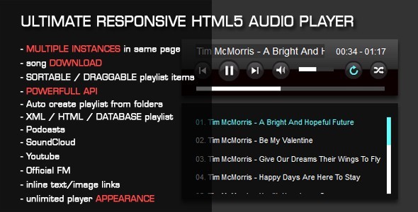 HTML5 Audio Player with Playlist v3.35 HTML5 Audio Player with Playlist v3.35