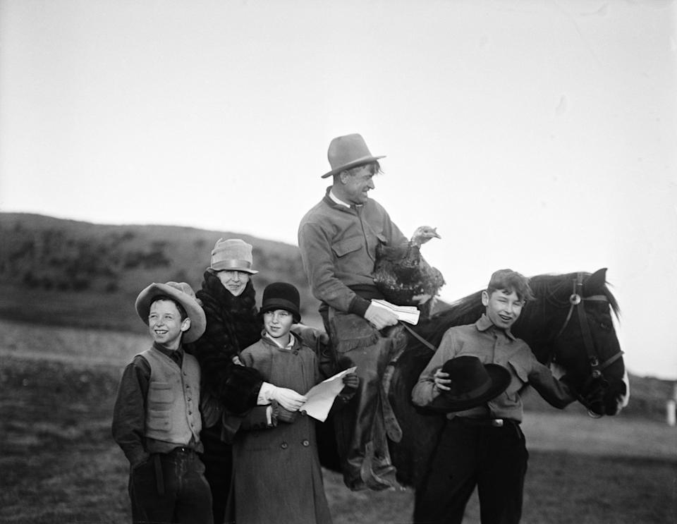 Will Rogers con su mujer y sus hijos