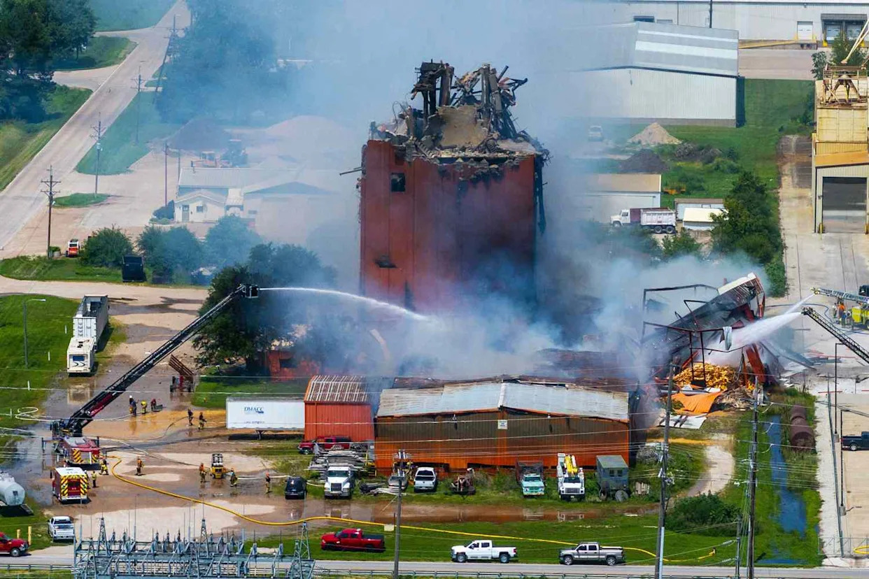 Chris Machian/Omaha World-Herald via AP The Horizon Biofuels plant in Fremont, Neb. was severely damaged by an explosion on July 29.