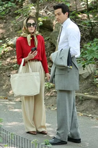 Jose Perez/Bauer-Griffin/GC Images Paul Kelly and Naomi Watts star as John F. Kennedy and Jackie Kennedy on the set of 'American Love Story'