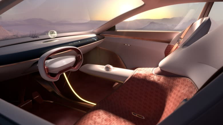 Dashboard and front seats of the Buick Electra Orbit concept