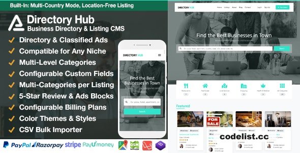 Directory Hub Listing & Business Directory CMS v38
