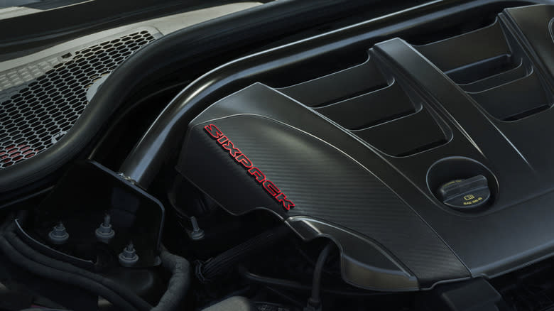 Engine cover of a 2026 Dodge Charger Sixpack
