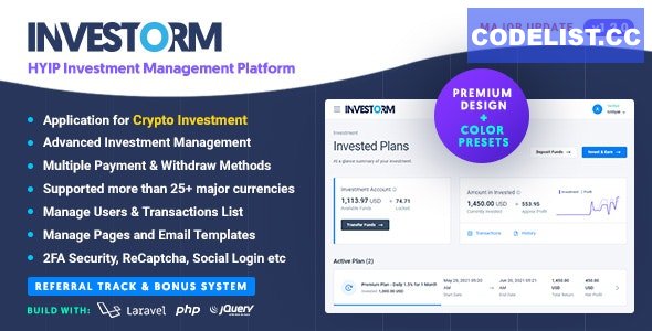 Investorm v1.2.0 - Advanced HYIP Investment Management Platform