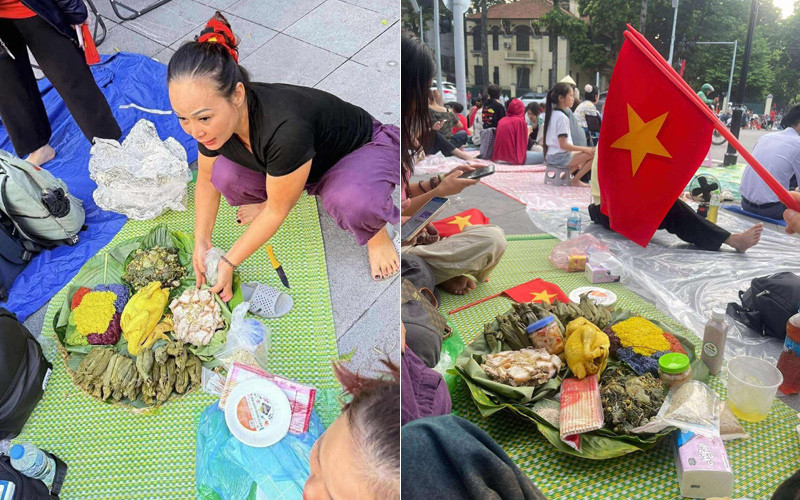 4 chị em ở Phú Thọ mang cả mâm cỗ đi xem diễu binh, 1 món là đặc sản ‘gây sốt’