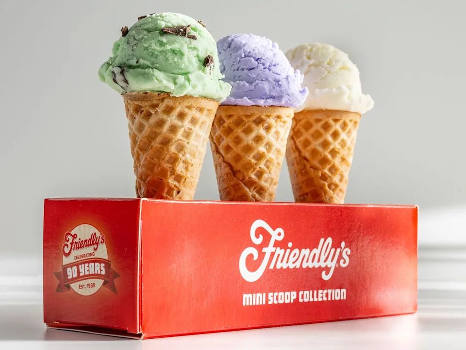 Celebrate Friendly’s 90th anniversary and National Ice Cream Day with free cones and 90-cent treats.