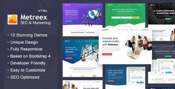 Metreex - SEO & Digital Marketing Agency Landing Page Template v1.1