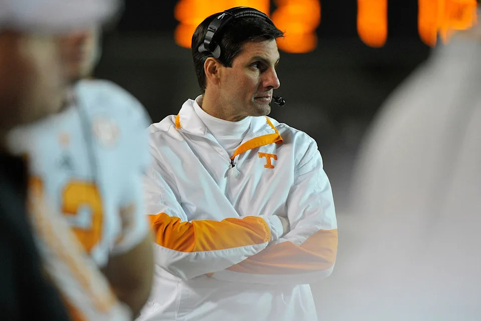 Former head coach Derek Dooley of the University of Tennessee in 2012. (Frederick Breedon / Getty Images file)