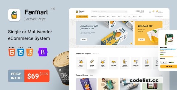 Farmart v1.23.6 - Single or Multivendor Laravel eCommerce System - nulled