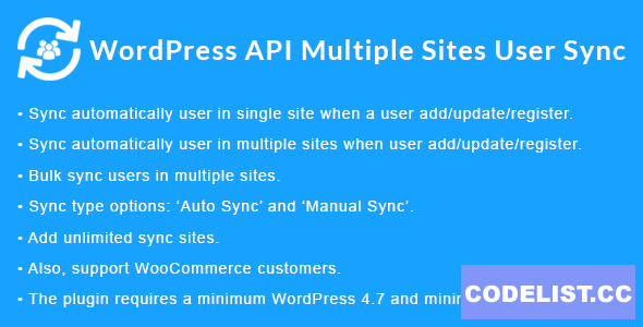 WordPress API Multiple Sites User Sync v1.4.0