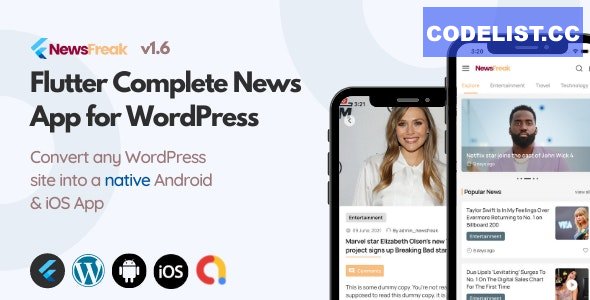 Newsfreak v1.6 - Flutter News App for WordPress