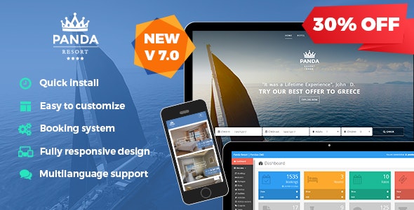 Panda Resort v7.3.0 - CMS for Single Hotel - Booking System Panda Resort v7.3.0 - CMS for Single Hotel - Booking System