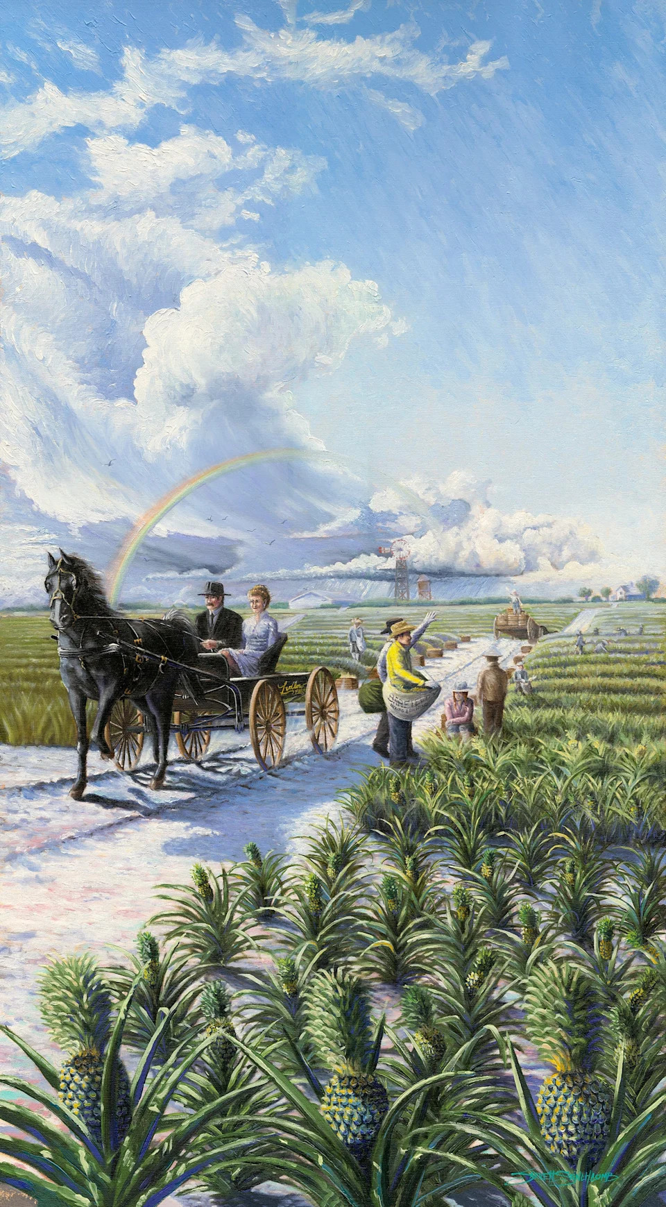 Native Marco Island artist Jarrett Stinchcomb created this panel, “The Pineapple King,” for the Marco Island Historical Museum.