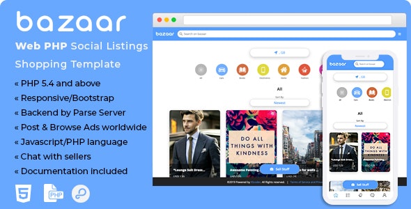 Bazaar v1.0 - Web PHP Social Listings/Classifieds Shopping Template Bazaar v1.0 - Web PHP Social Listings/Classifieds Shopping Template