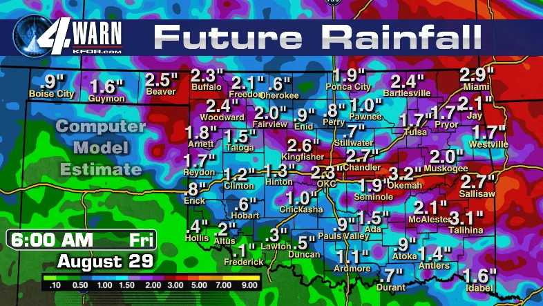 Historic August Oklahoma Weather! Flood Watch.