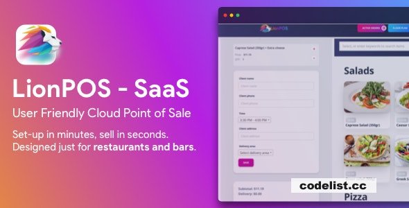 Lion POS v4.0.0 - SaaS Point Of Sale Script for Restaurants and Bars with floor plan