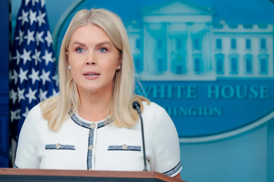 Press Secretary Karoline Leavitt fields questions from the media in the White House in June. / Anna Moneymaker/Getty Images