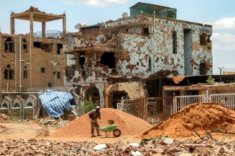 Sudanese lay first bricks to rebuild war-torn Khartoum