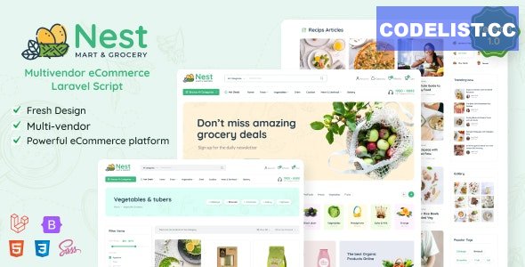 Nest v1.3.0 - Multivendor Organic & Grocery Laravel eCommerce - nulled