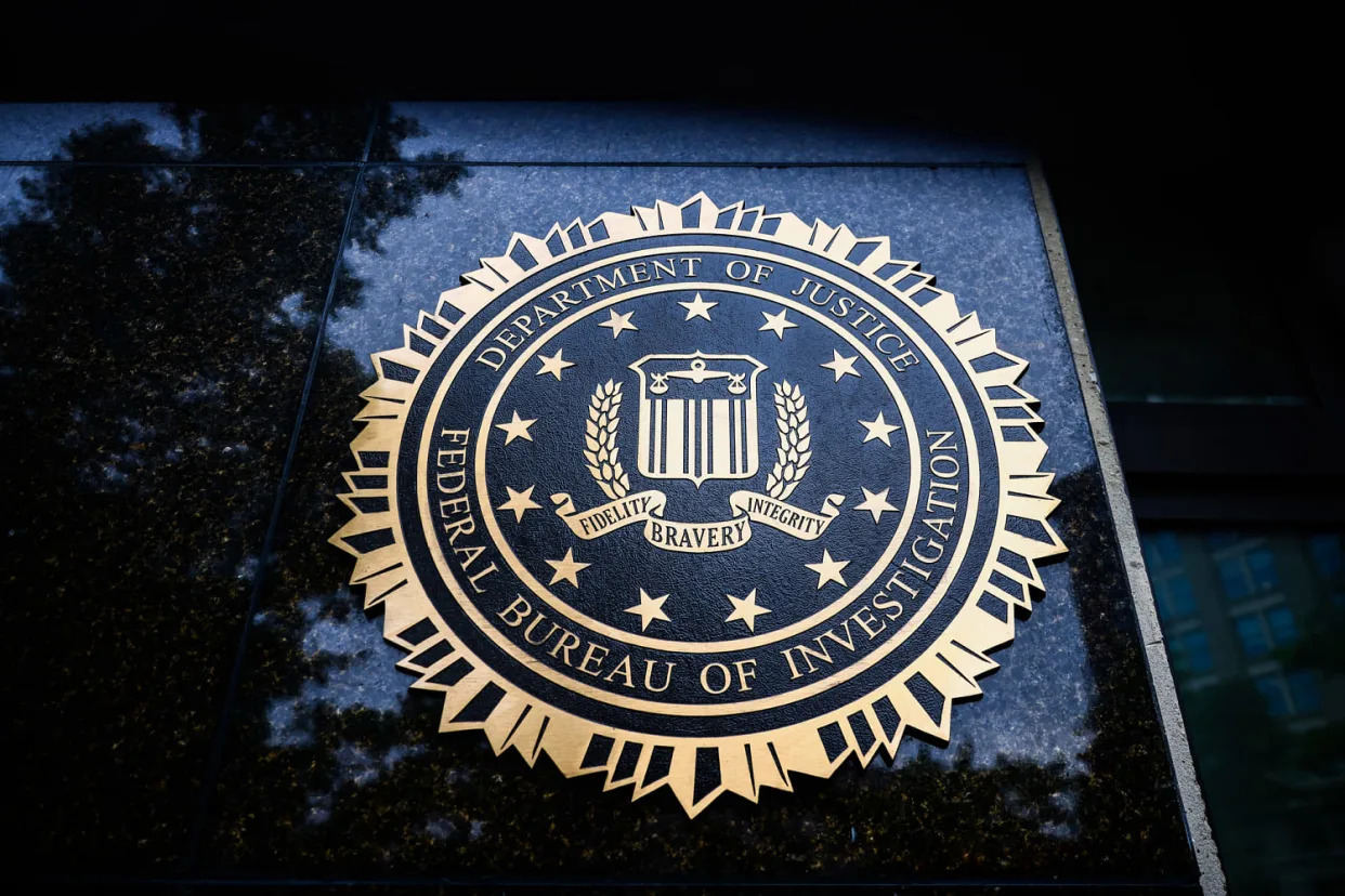 Federal Bureau of Investigation seal is seen on J. Edgar Hoover FBI Building (Beata Zawrzel / NurPhoto via Getty Images file)