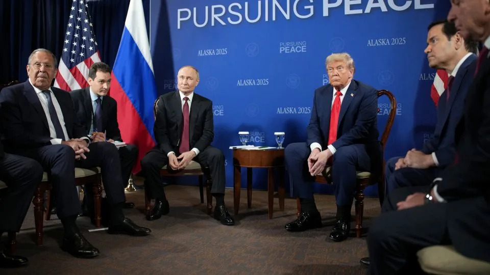 U.S. President Donald Trump and Russian President Vladimir Putin hold a meeting at Joint Base Elmendorf-Richardson on August 15, 2025 in Anchorage, Alaska. The two leaders are meeting for peace talks aimed at ending the war in Ukraine. Russian Minister of Foreign Affairs Sergey Lavrov (L) and U.S. Secretary of State Marco Rubio also joined the meeting. - Andrew Harnik/Getty Images