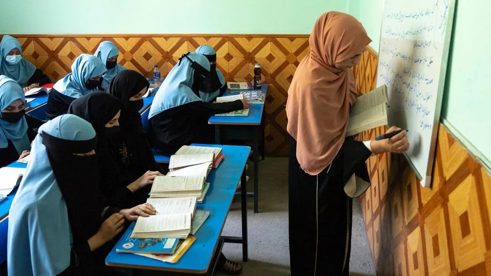 At the privately run Naji-e-Bashra madrasa, girls have slightly more leeway to study science and languages than at a state-run madrasa. - Mick Krever/CNN