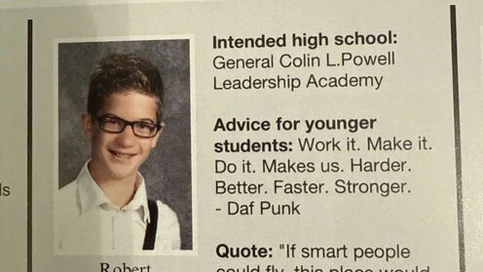 A yearbook photograph obtained by CNN shows Robert Westman, later known as Robin Westman, as a student at Annunciation Catholic School in Minneapolis. - CNN