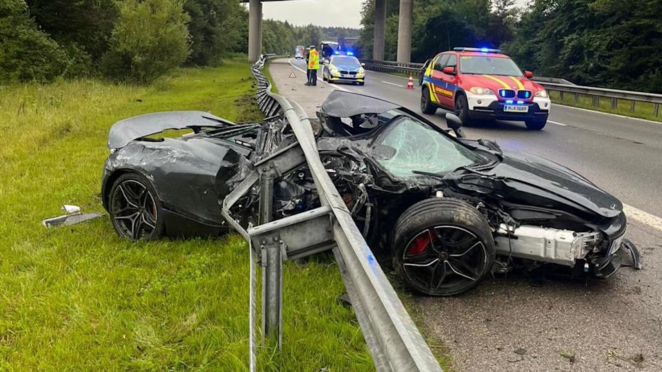 McLaren Driver Somehow Survives Devastating Crash After Guardrail Pierces Supercar Cabin