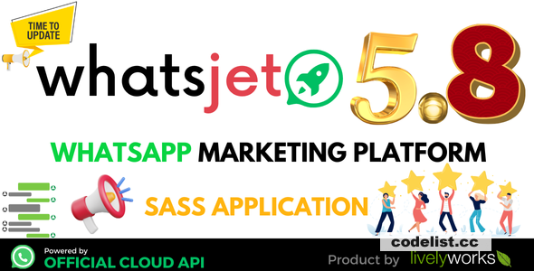 WhatsJet SaaS v5.8.0 - A WhatsApp Marketing Platform with Bulk Sending, Campaigns, Chat Bots & CRM - nulled
