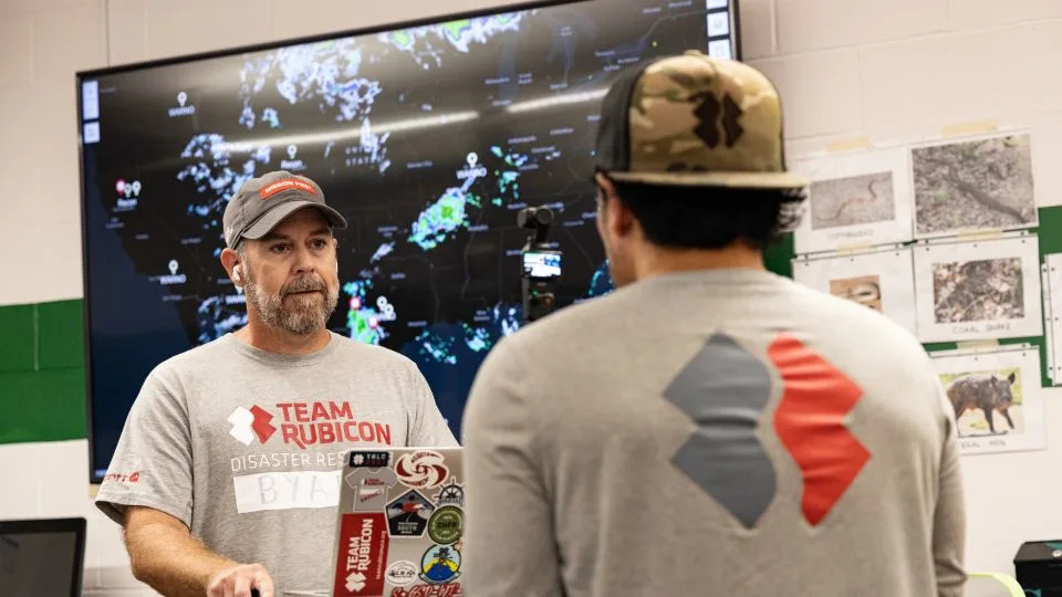 Team Rubicon volunteers at Hunt School. - Team Rubicon