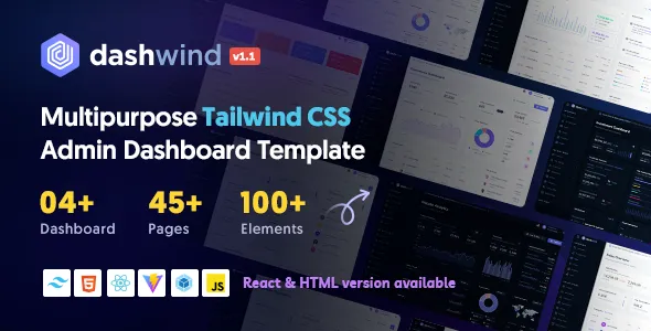 DashWind - Multipurpose Tailwind CSS Admin Dashboard Template v1.1.0